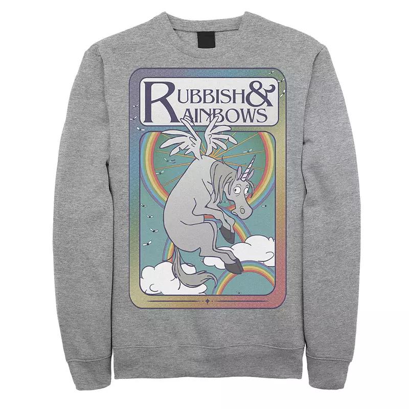 Disney / Pixar's Onward Men's Rubbish & Rainbows Card Sweatshirt, Size: Large, Athletic Grey Product Image
