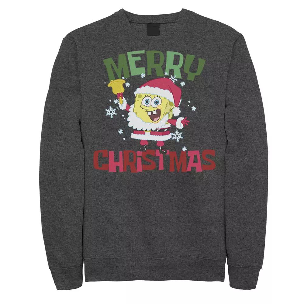 Men's Nickelodeon Spongebob Squarepants Santa Outfit Merry Christmas Graphic Fleece Pullover,  Product Image