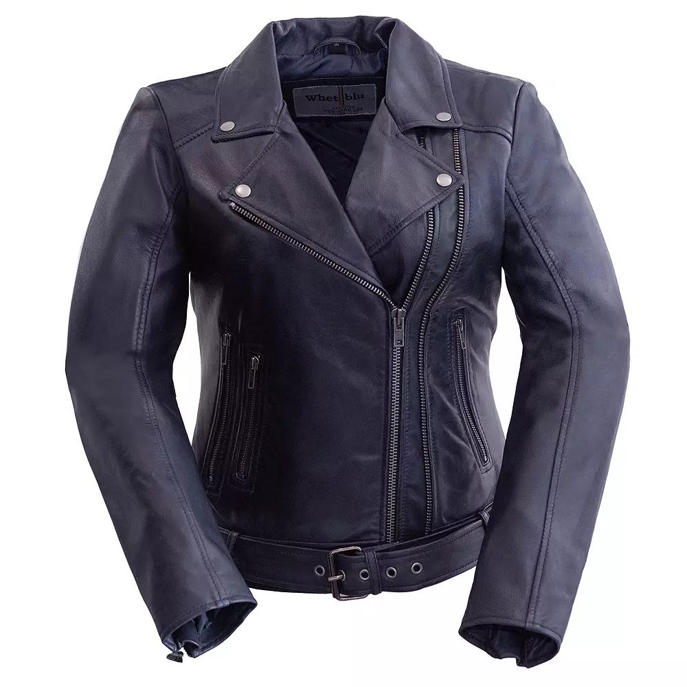 Women's Whet Blu Chloe Asymmetrical Leather Jacket,  Product Image