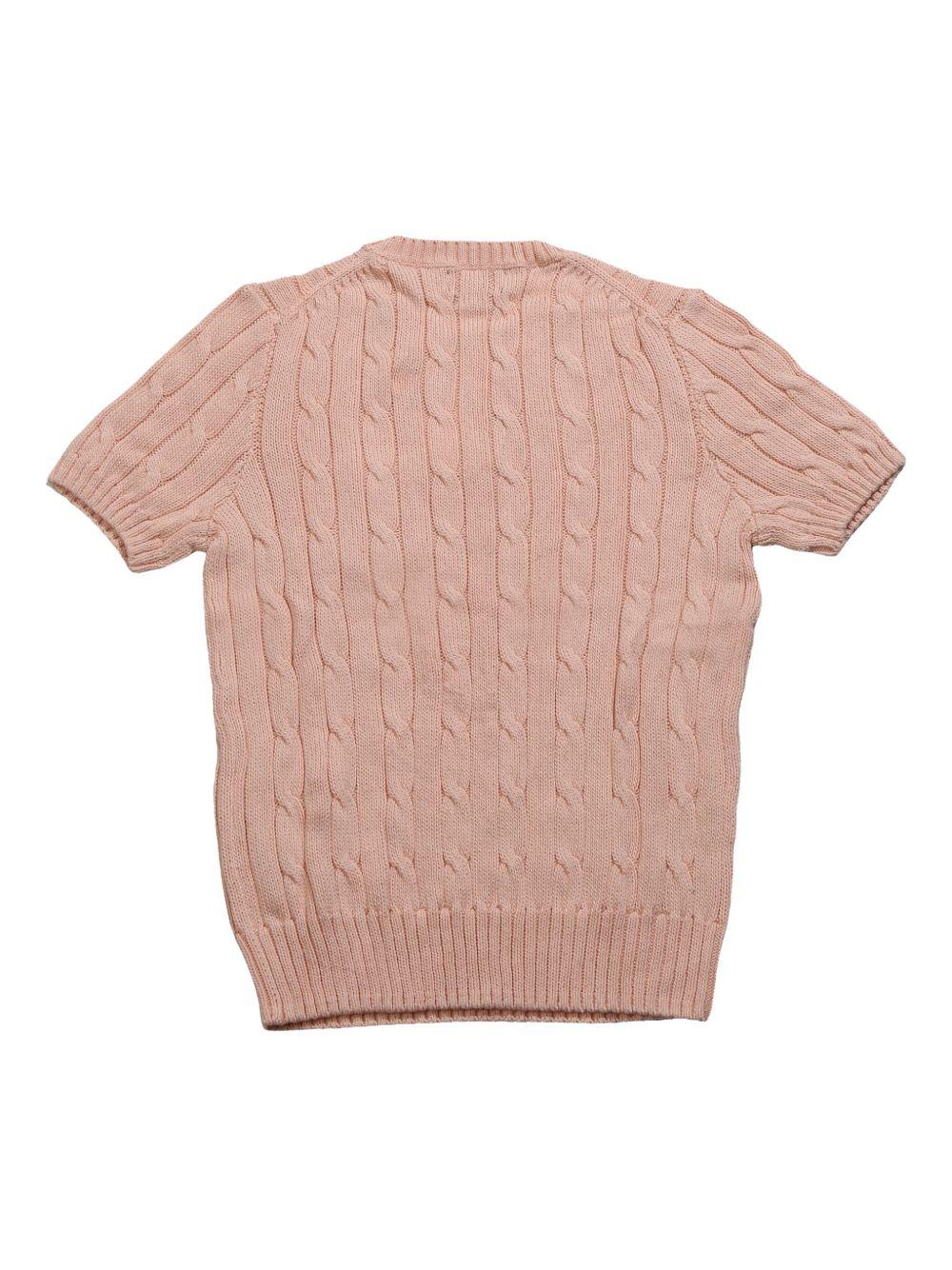 cable-knit short-sleeve top Product Image