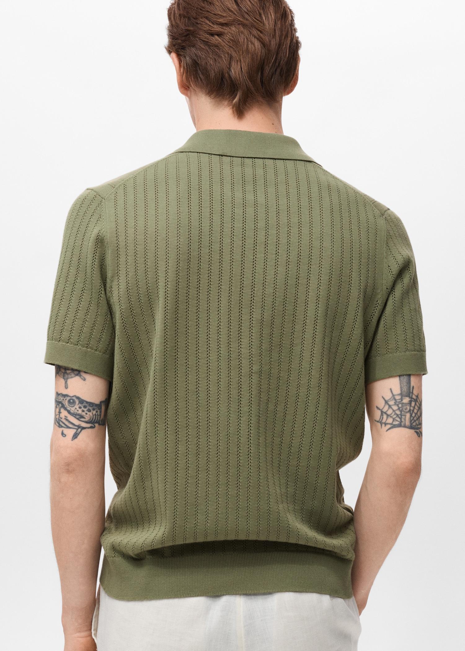 Cotton blouse with openwork detail - Men | MANGO USA Product Image
