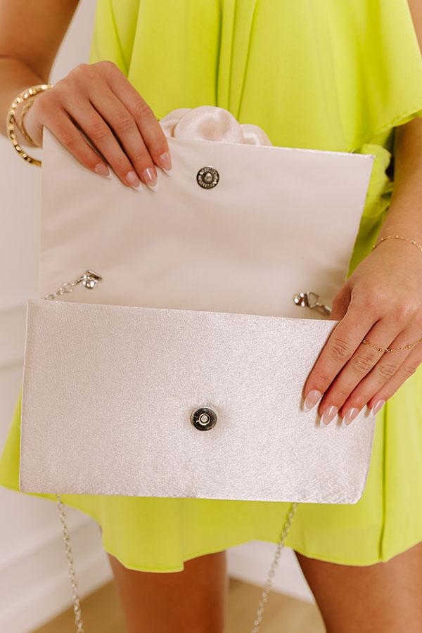 Cocktails First Satin Clutch in Champagne Product Image