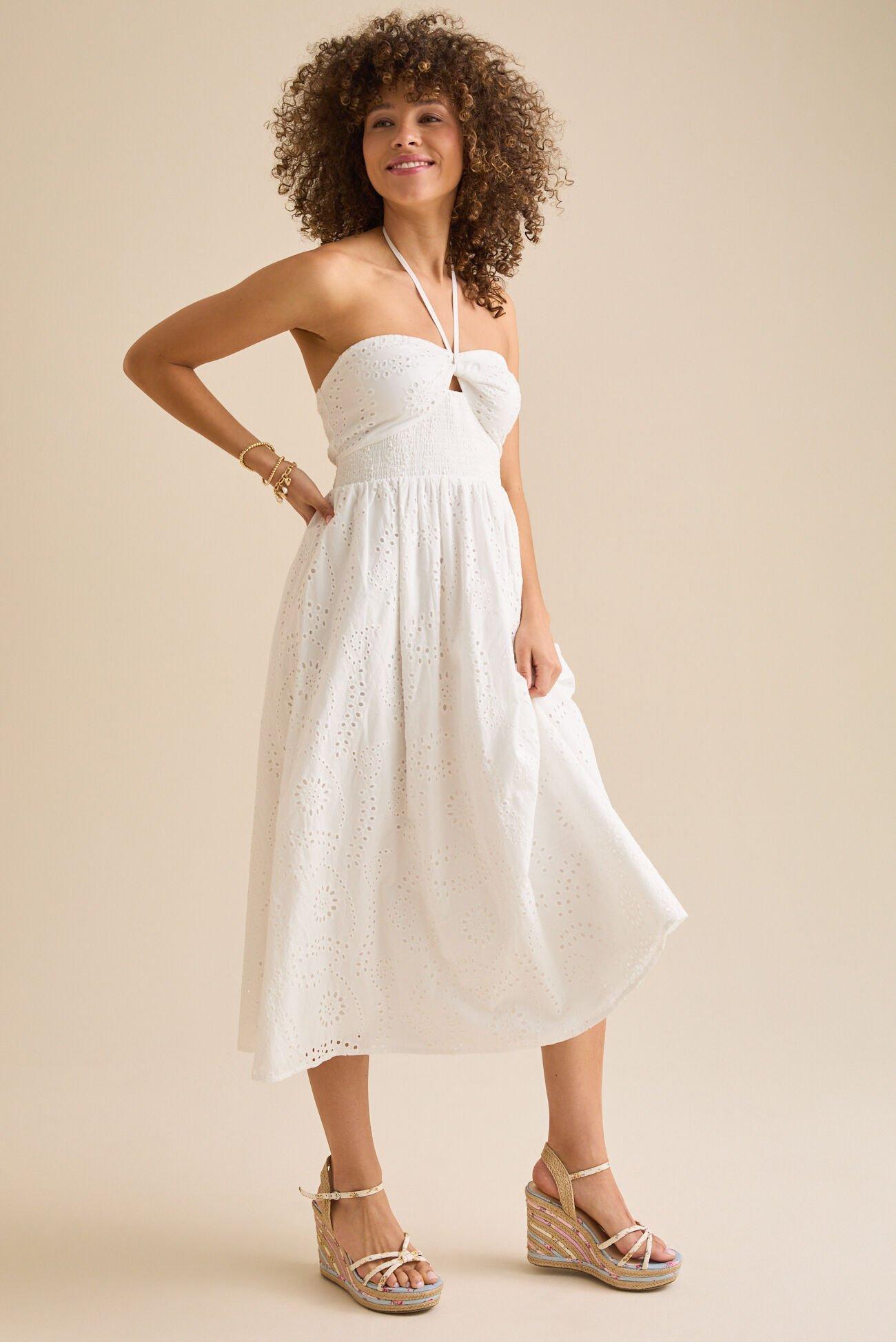 Madeline Eyelet Midi Dress Product Image