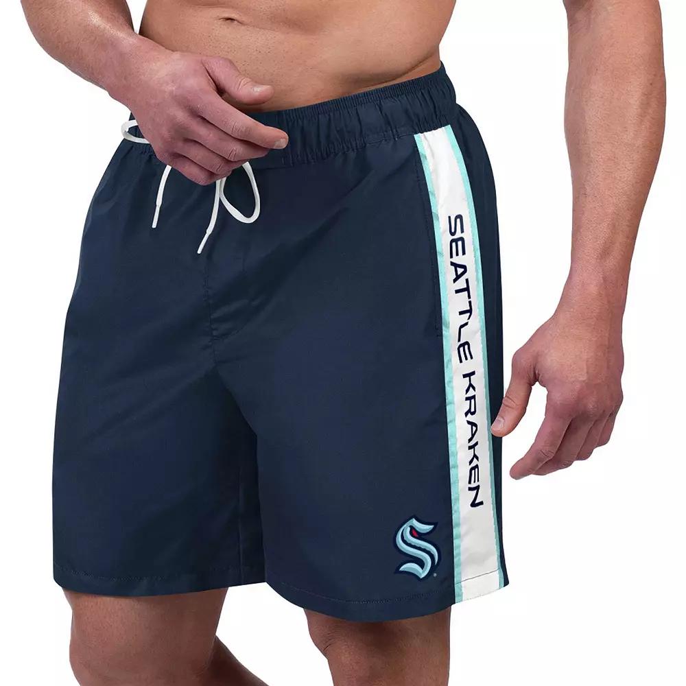 Men's G-III Sports by Carl Banks Deep Sea Blue Seattle Kraken Streamline Volley Swim Trunks,  Product Image