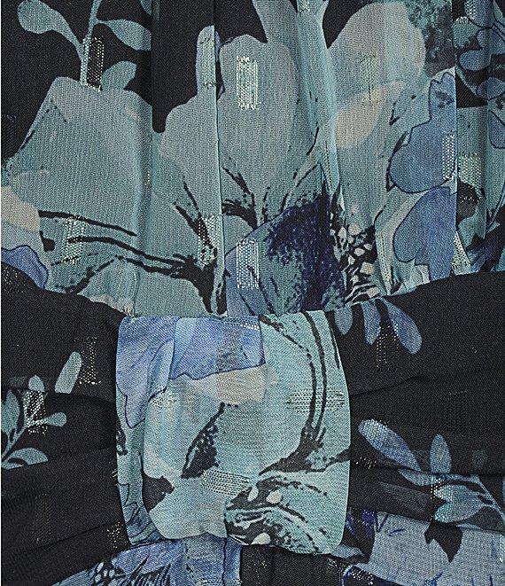 R & M Richards Halter Keyhole Floral Chiffon Maxi Dress Product Image