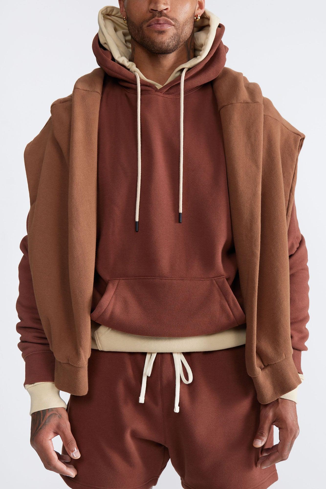 Tyson Oversized Heavyweight Hoodie - Brown Product Image