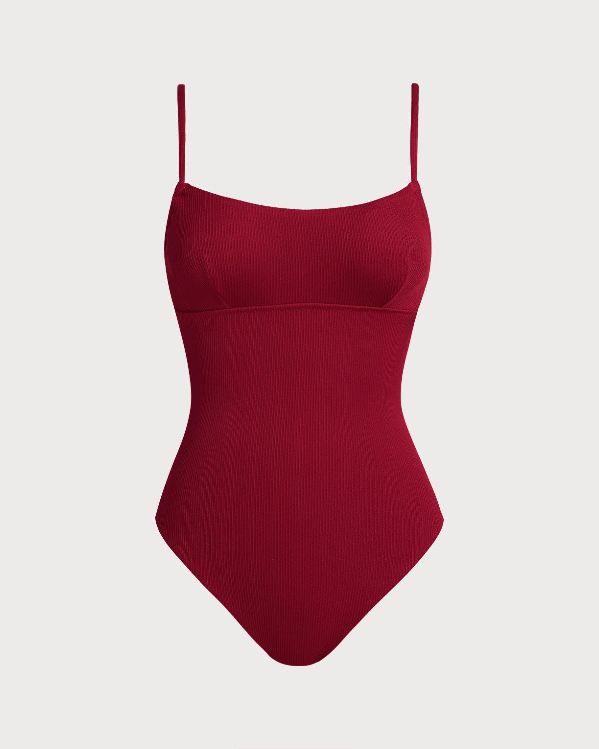 Red Bralette X Cross One Piece Swimwear Product Image