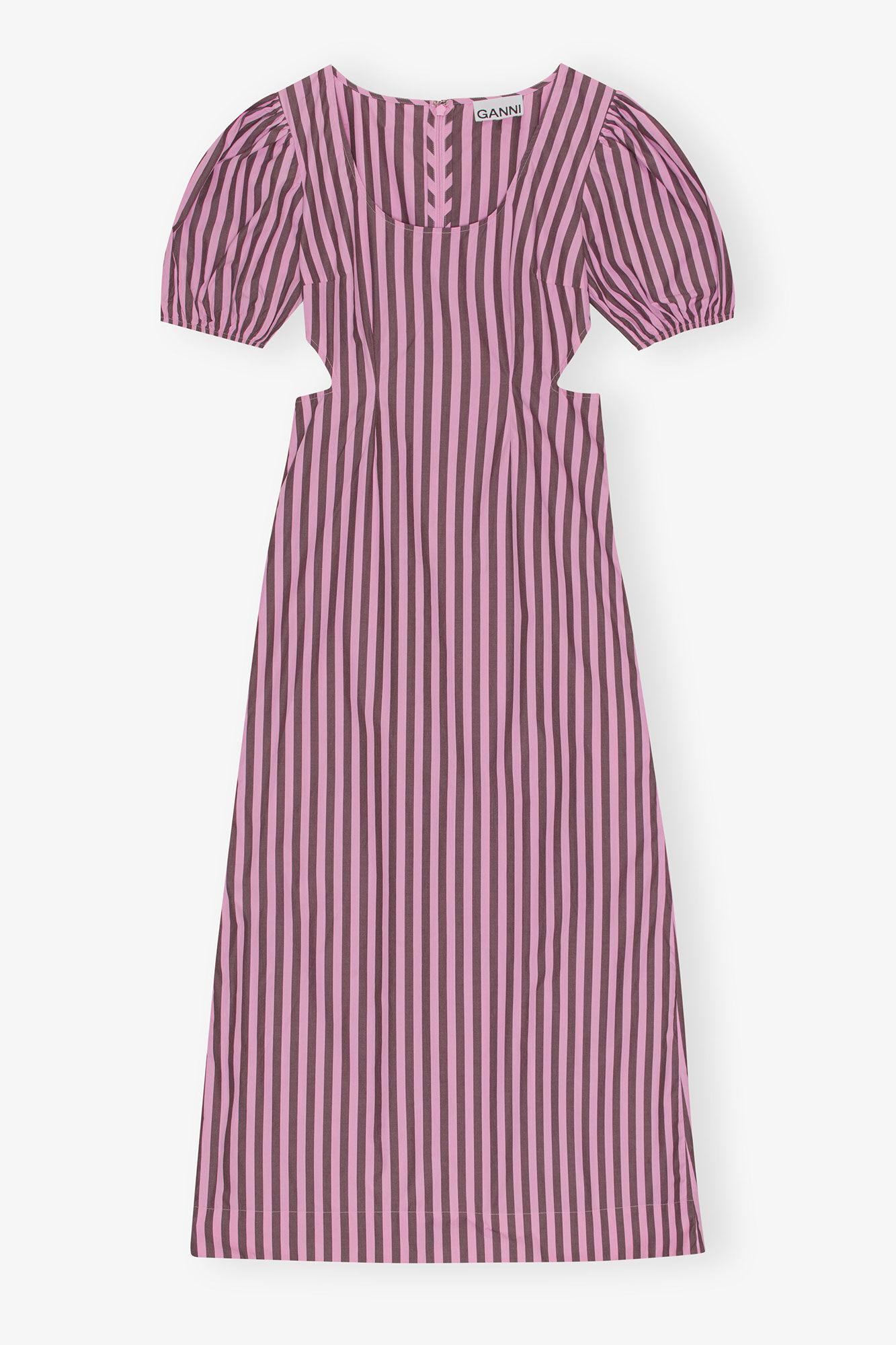 Striped Cotton Cutout Dress Product Image