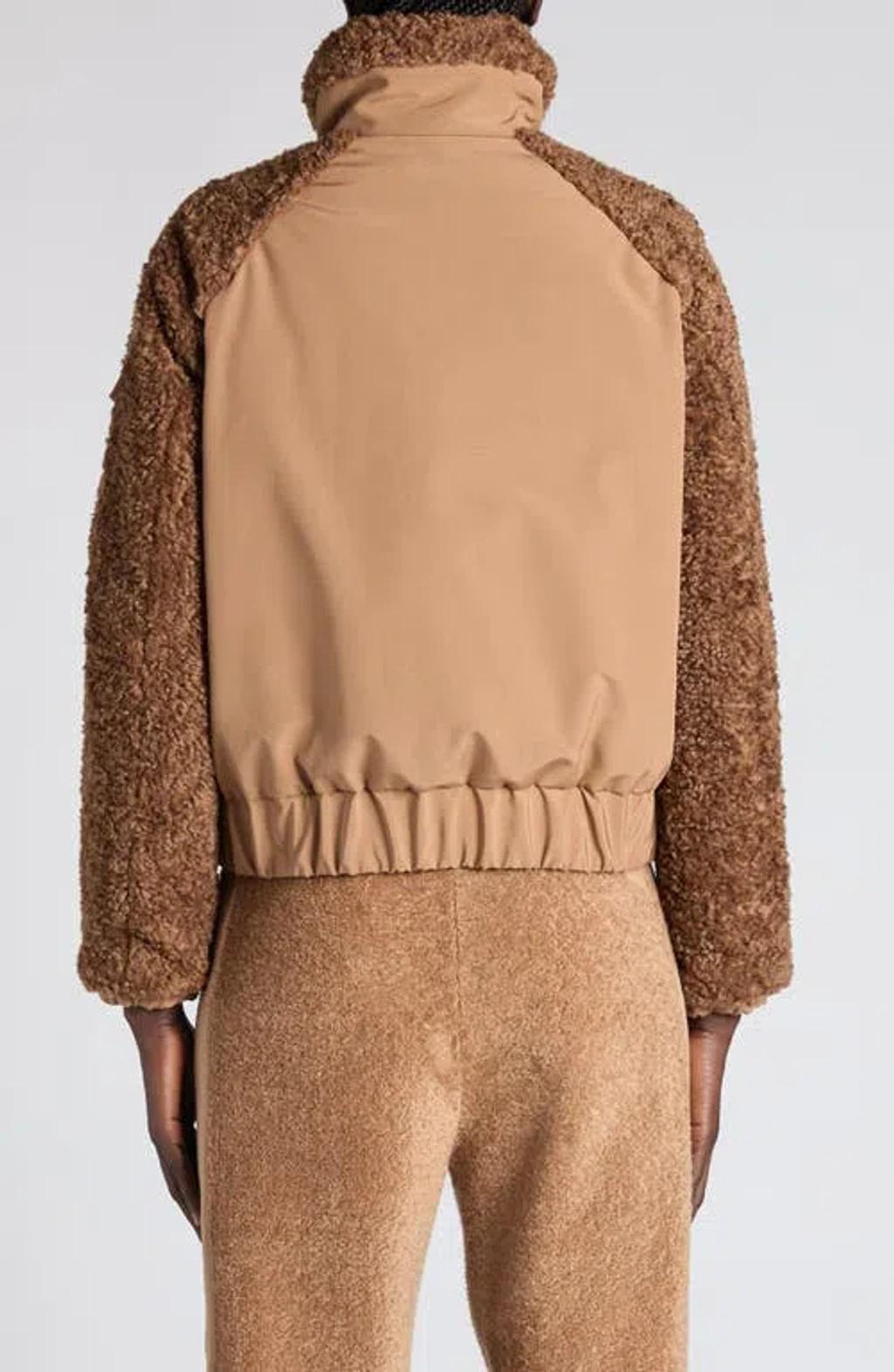 MONCLER Coligny Shell-trimmed Fleece Down Jacket In Brown Product Image