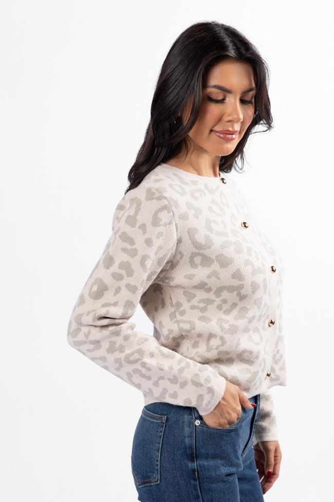 Dream Big Taupe Leopard Cardigan FINAL SALE Product Image