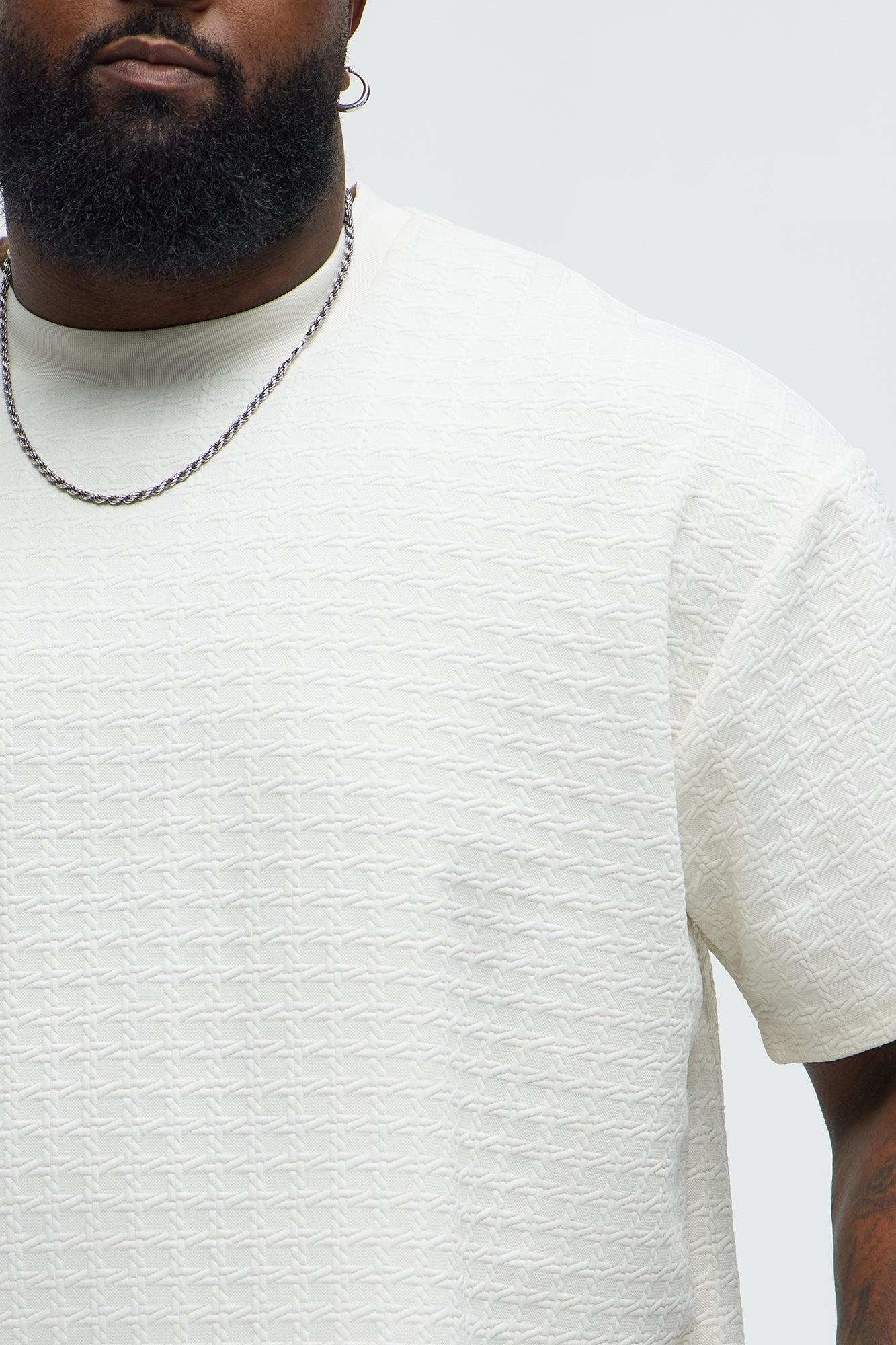 8 AM Textured Short Sleeve Tee - Off White Product Image