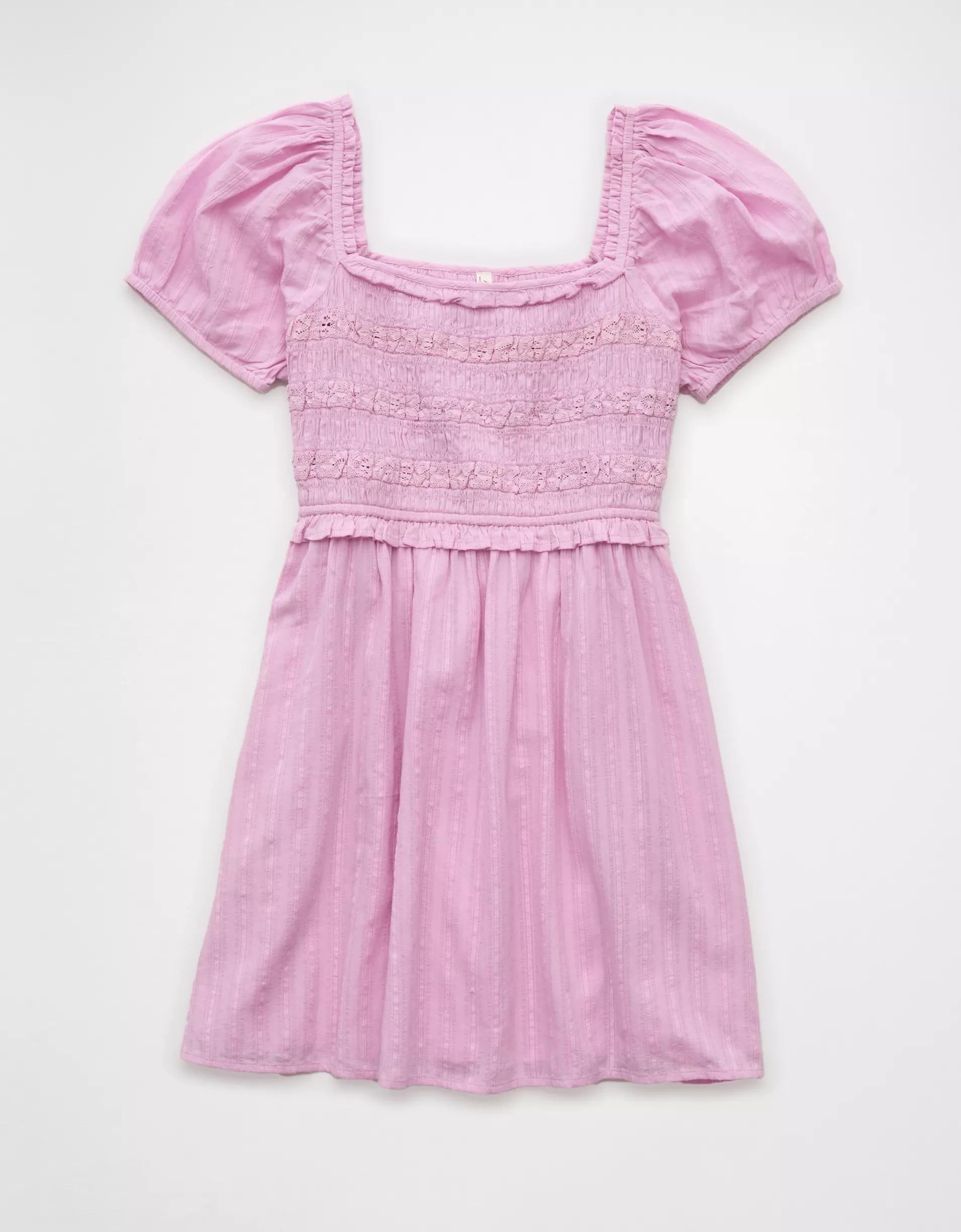 AE Puff Sleeve Lace Mini Dress Product Image