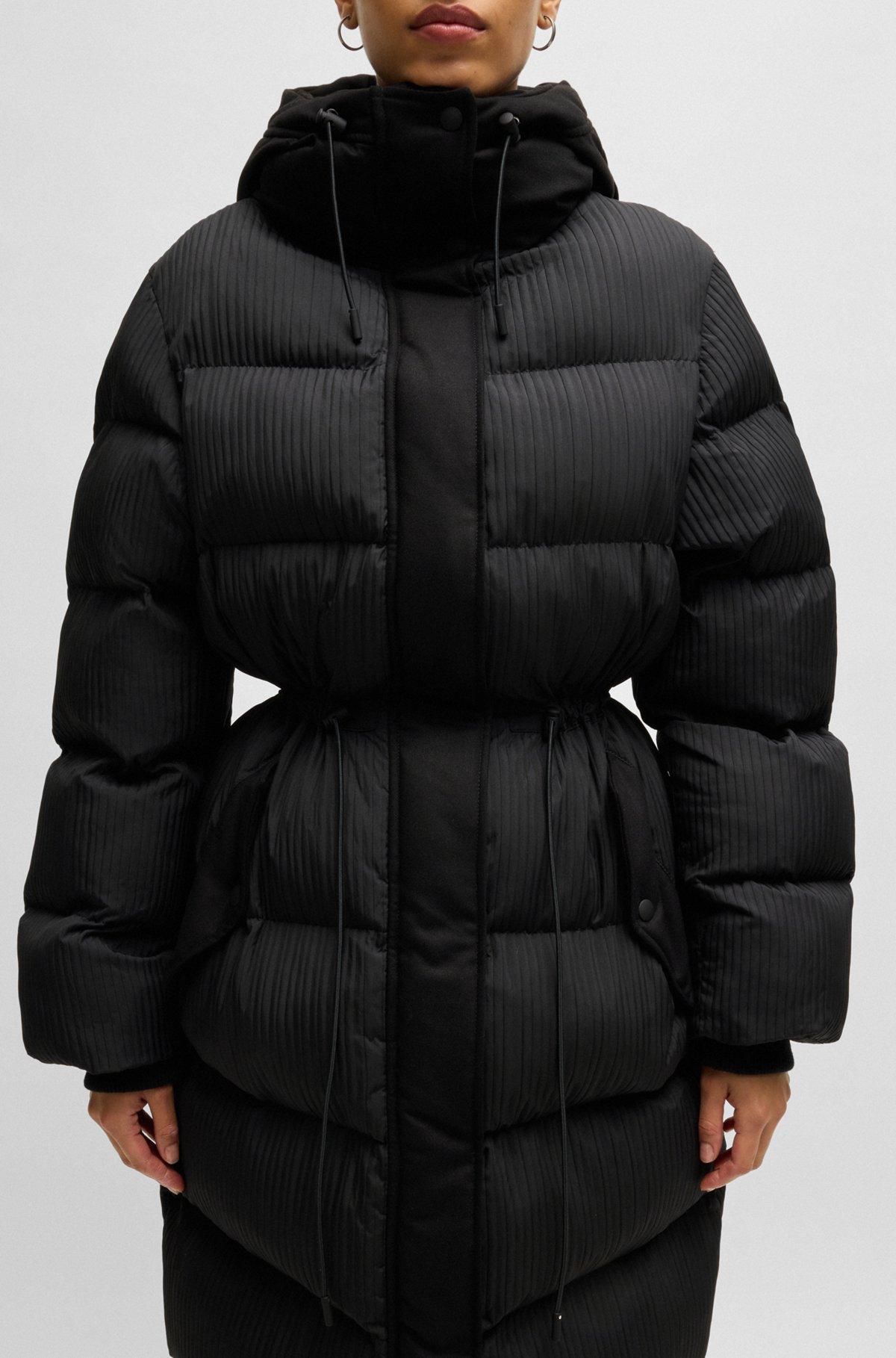 Water-repellent parka jacket in quilted corduroy-effect fabric Product Image