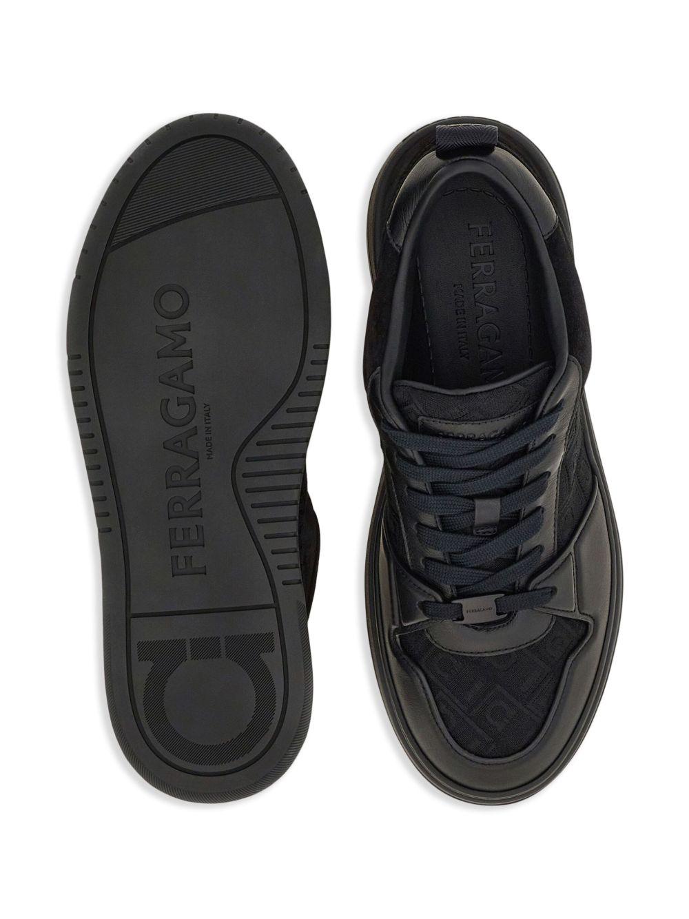 panelled leather sneakers Product Image