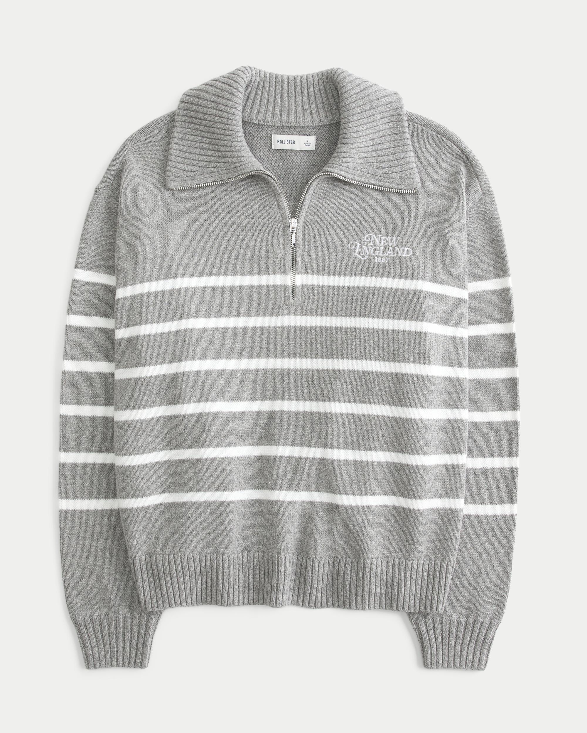 Oversized Half-Zip Graphic Sweater Product Image
