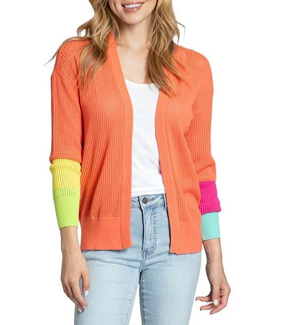 APNY Color Block Long Sleeve Open Front Cardigan Product Image