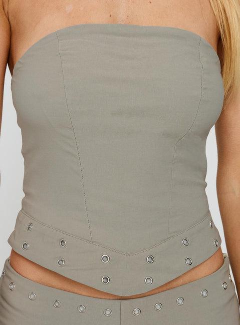 Passionette Strapless Top Olive Product Image