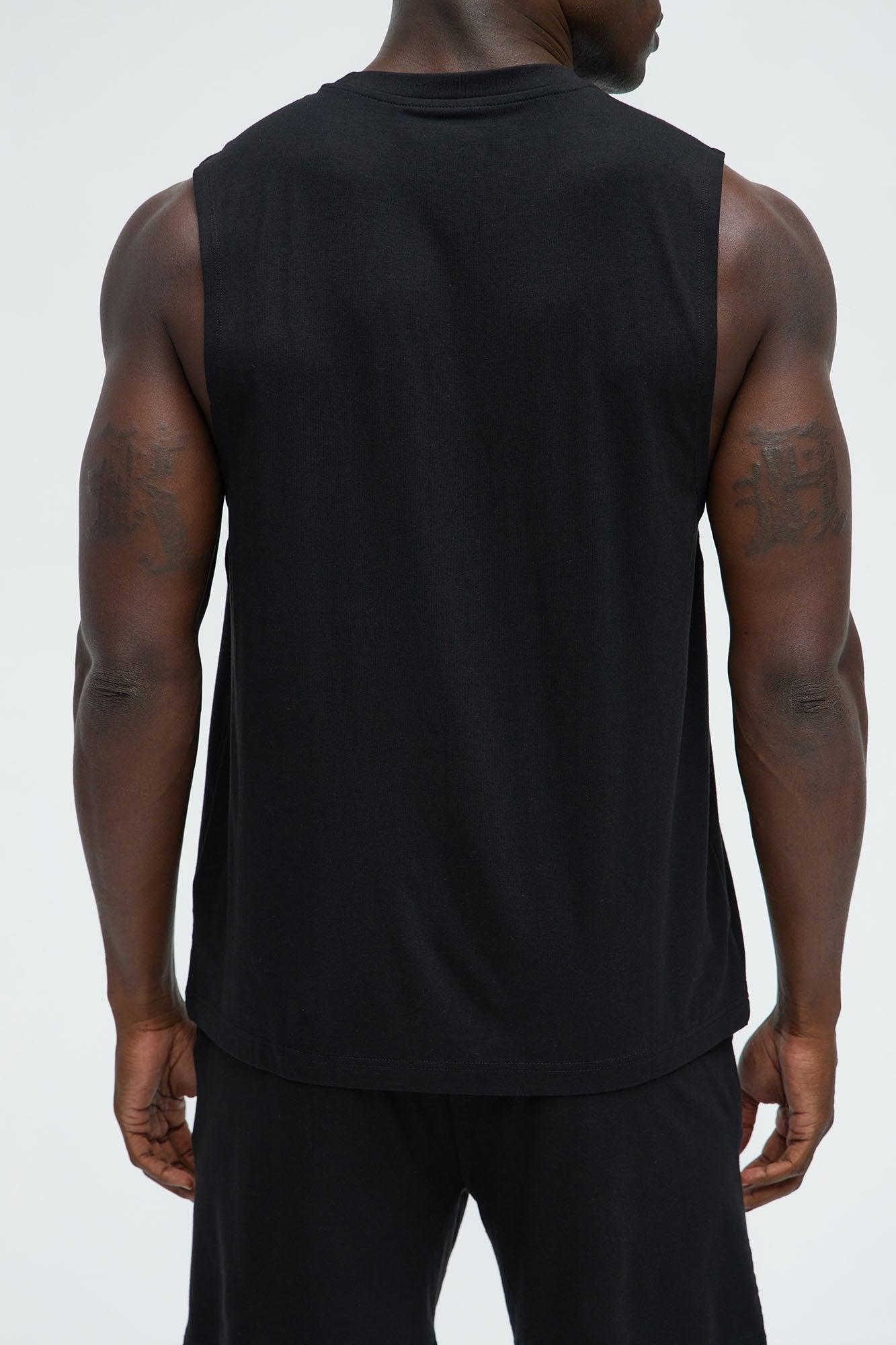 Essential Modal Lounge Sleeveless Muscle Tee - Black Product Image