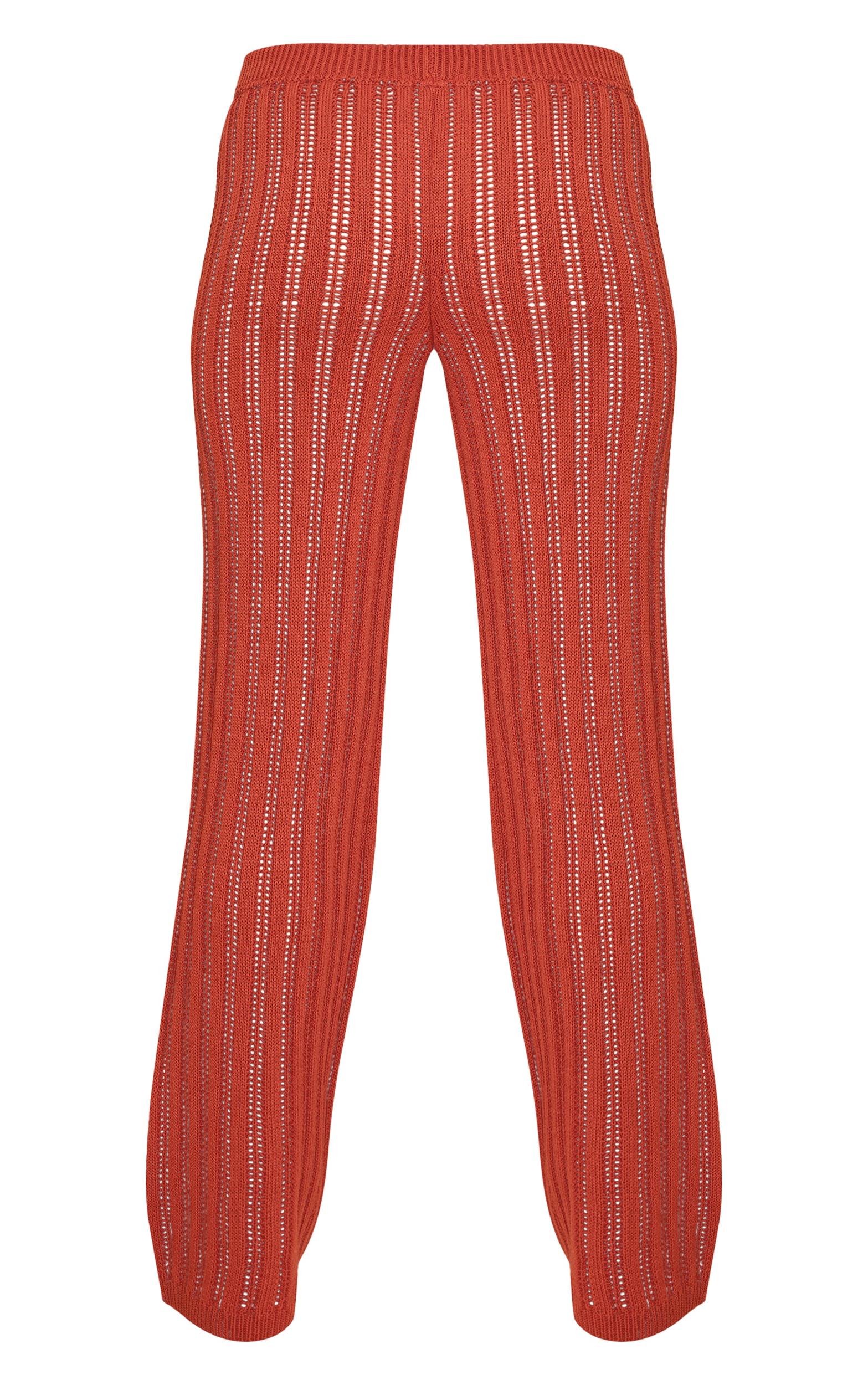  Rust Crochet Knit Pant Product Image