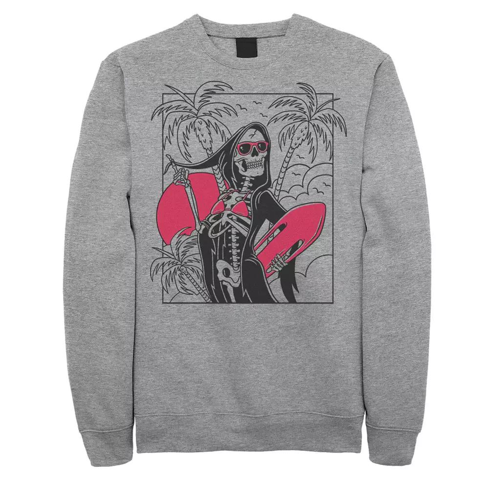 Men's Grim Reaper Surfs Up Portrait Fleece,  Product Image
