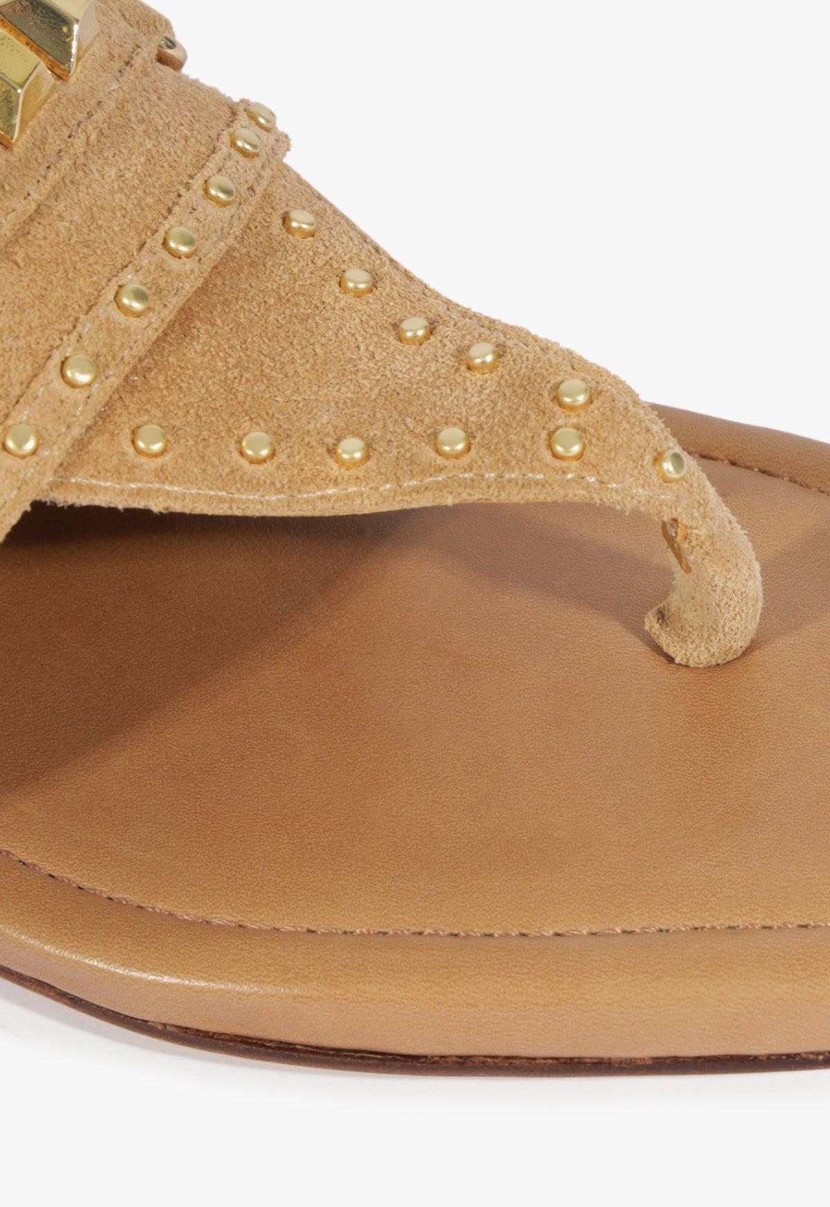 Aria Beige Suede Sandal Product Image