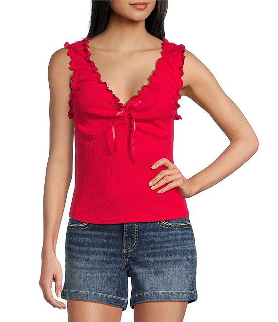 Moa Moa V-Neck Cinched Front Tank Top Product Image