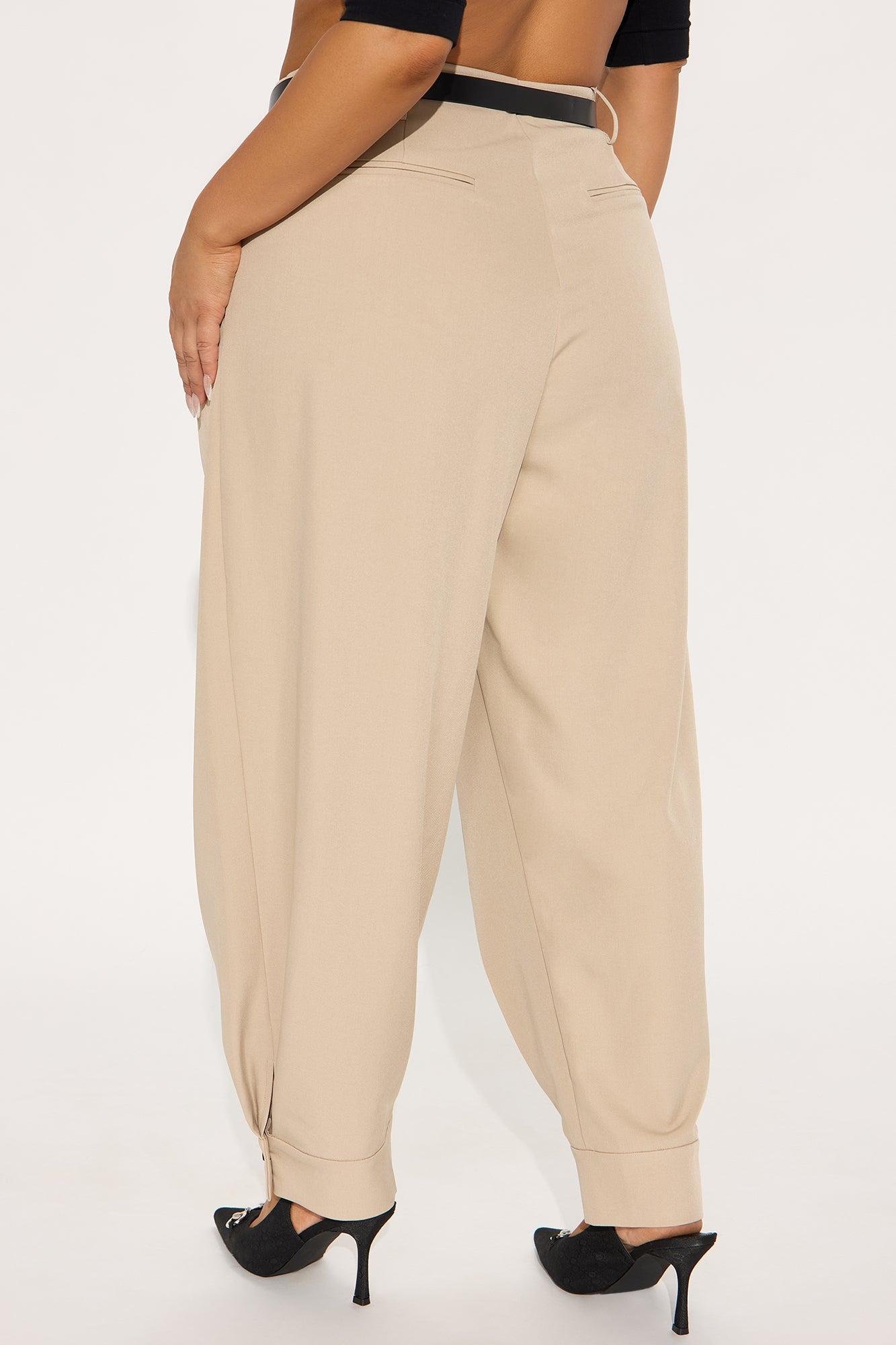 Helena Belted Trouser Pant - Khaki Product Image