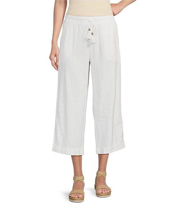 Westbound Linen Blend Crop Pull-On Pants Product Image