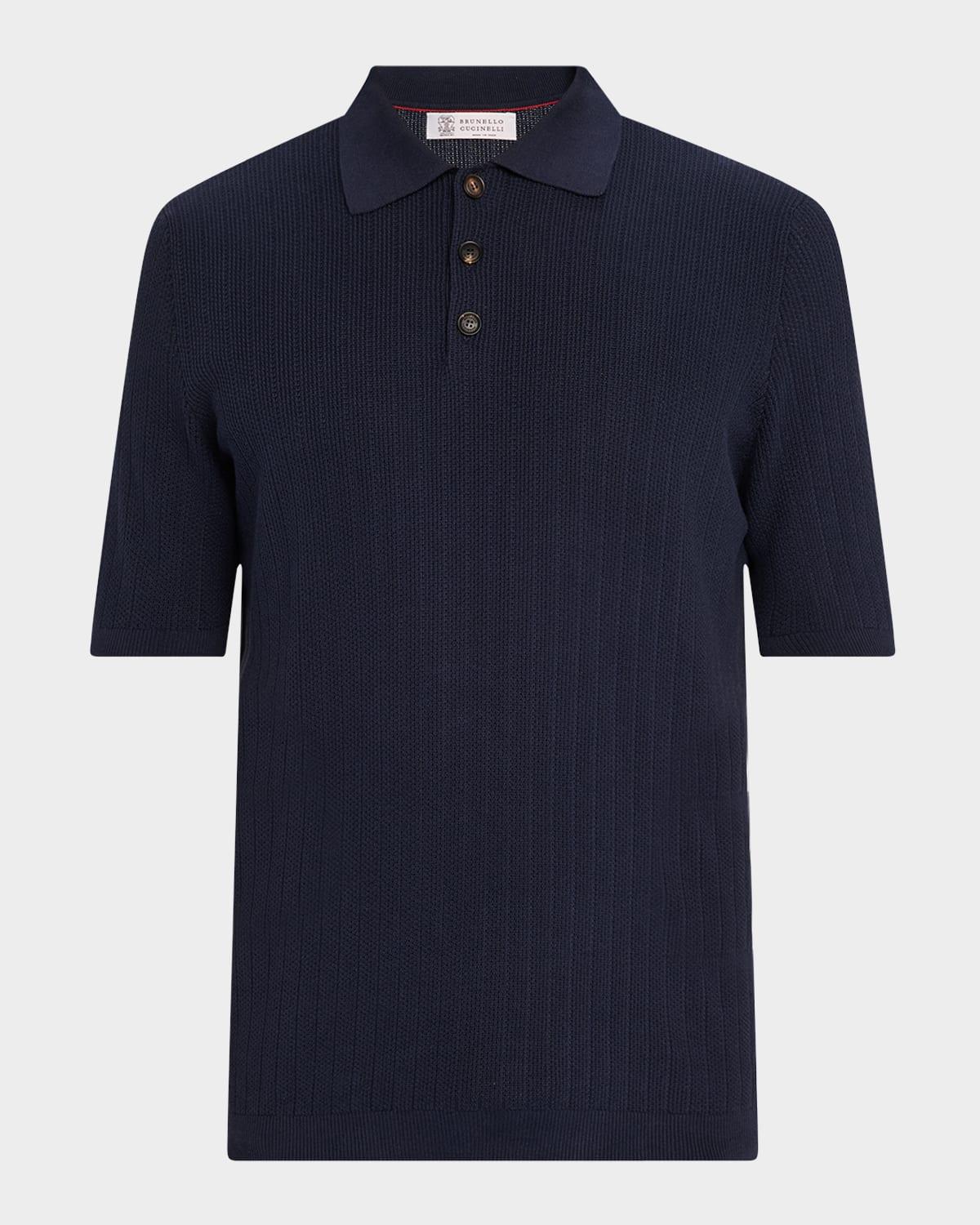 Men's Cotton Textured Polo Shirt Product Image