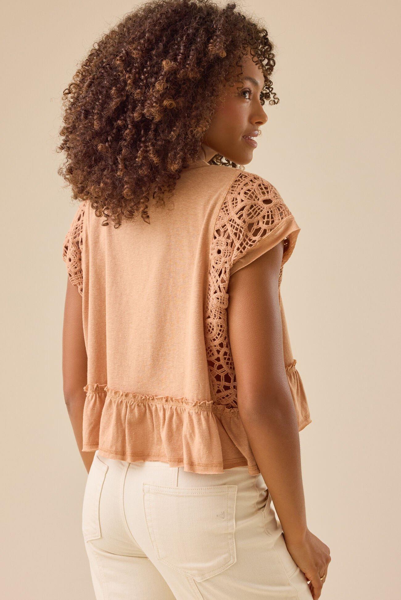 Micah Lace Peplum Top Product Image