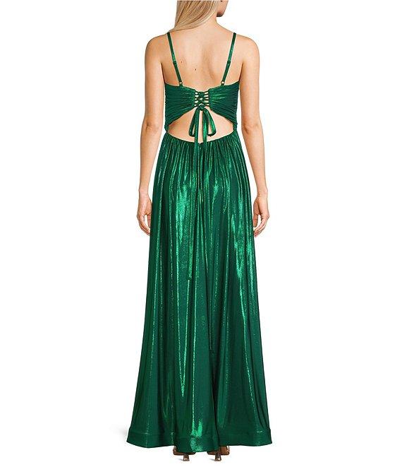 Blondie Nites Met Foil Sleeveless Cutout Dress Product Image