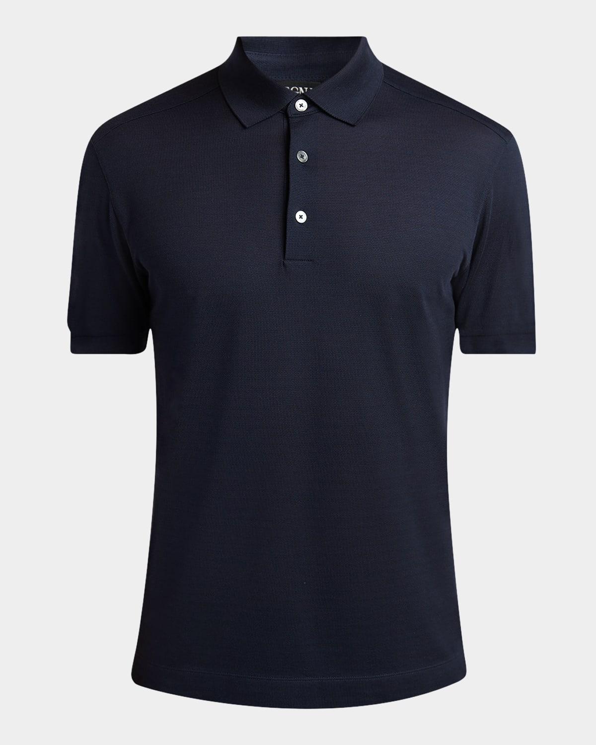 Mens Cotton and Silk Polo Shirt Product Image