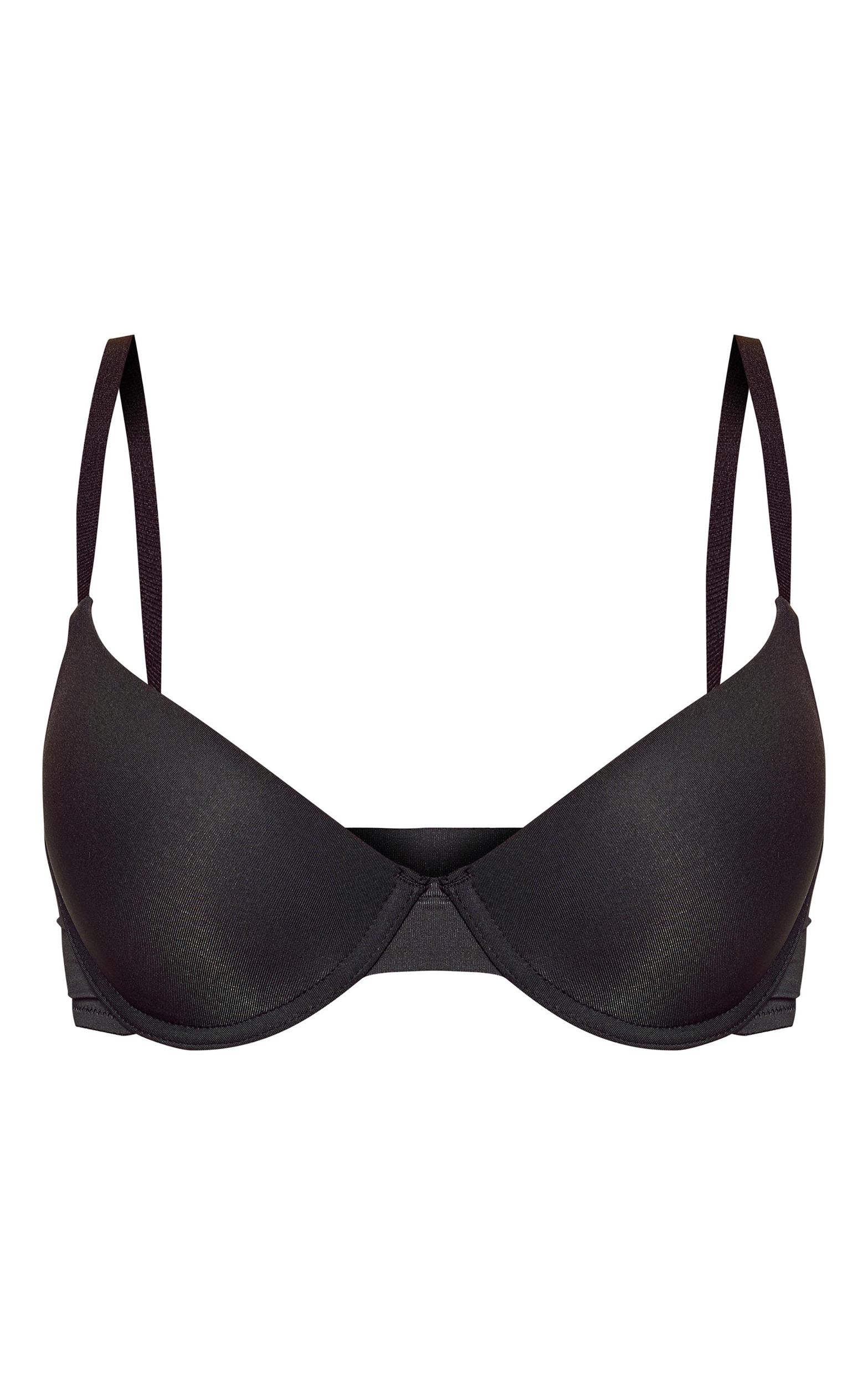 Black Microfibre T-shirt Cup Size Bra Product Image