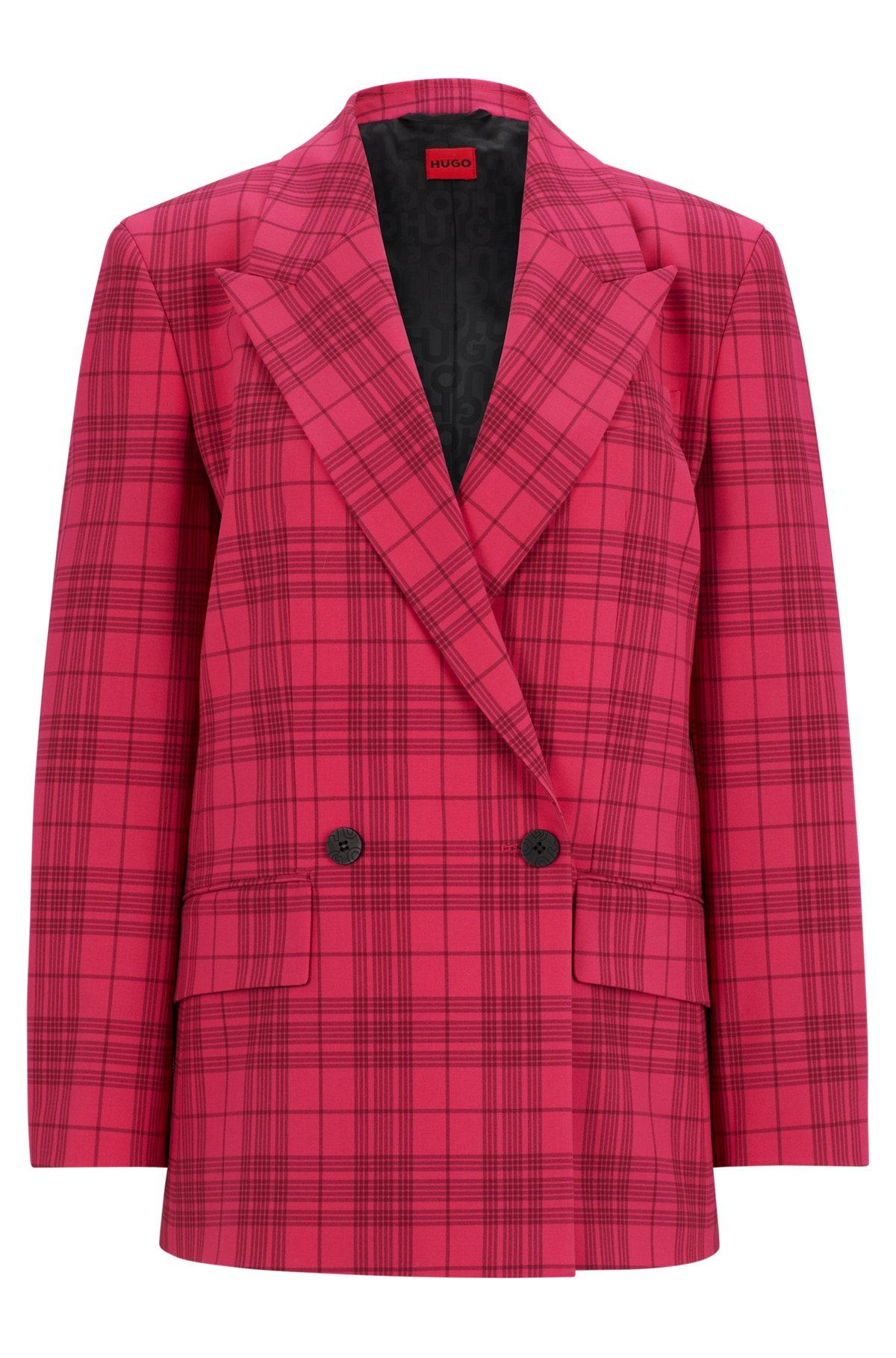 Slim-fit jacket in checked stretch material Product Image