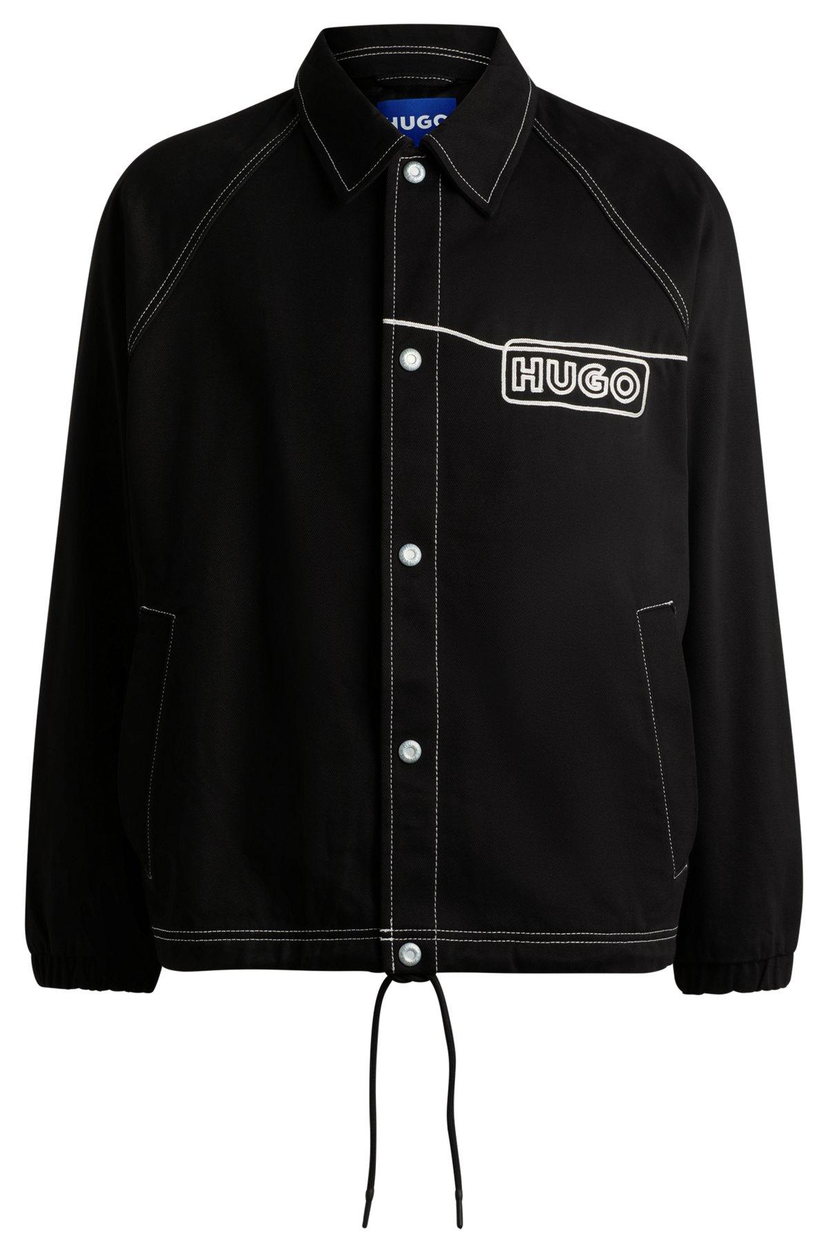 Cotton-twill jacket with chain-stitch logo Product Image