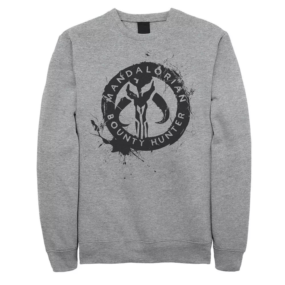 Men's Star Wars The Mandalorian Paint Splatter Emblem Graphic Fleece Pullover,  Product Image