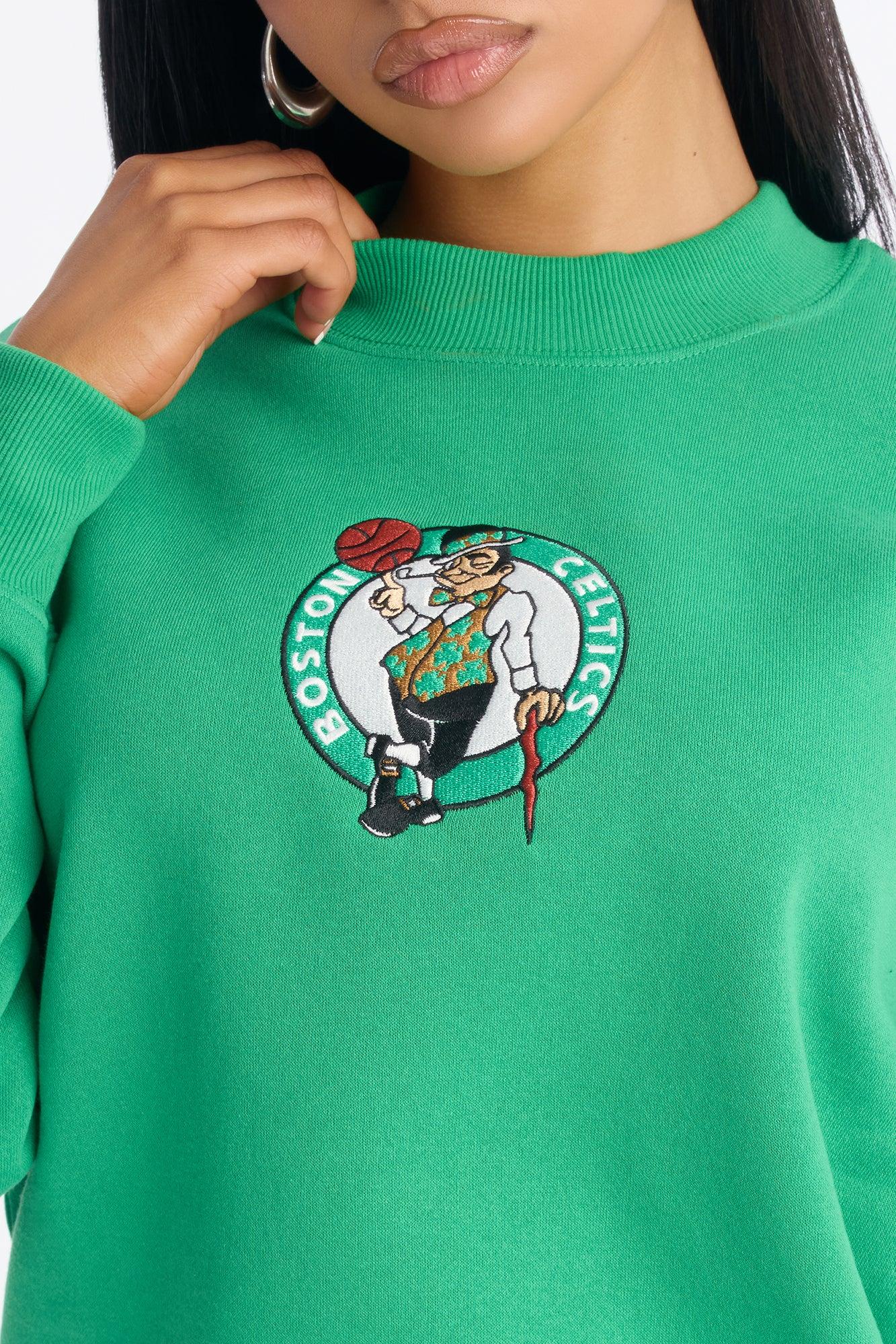 NBA Boston Celtics Fleece Crew Neck Sweatshirt - Kelly Green Female Product Image