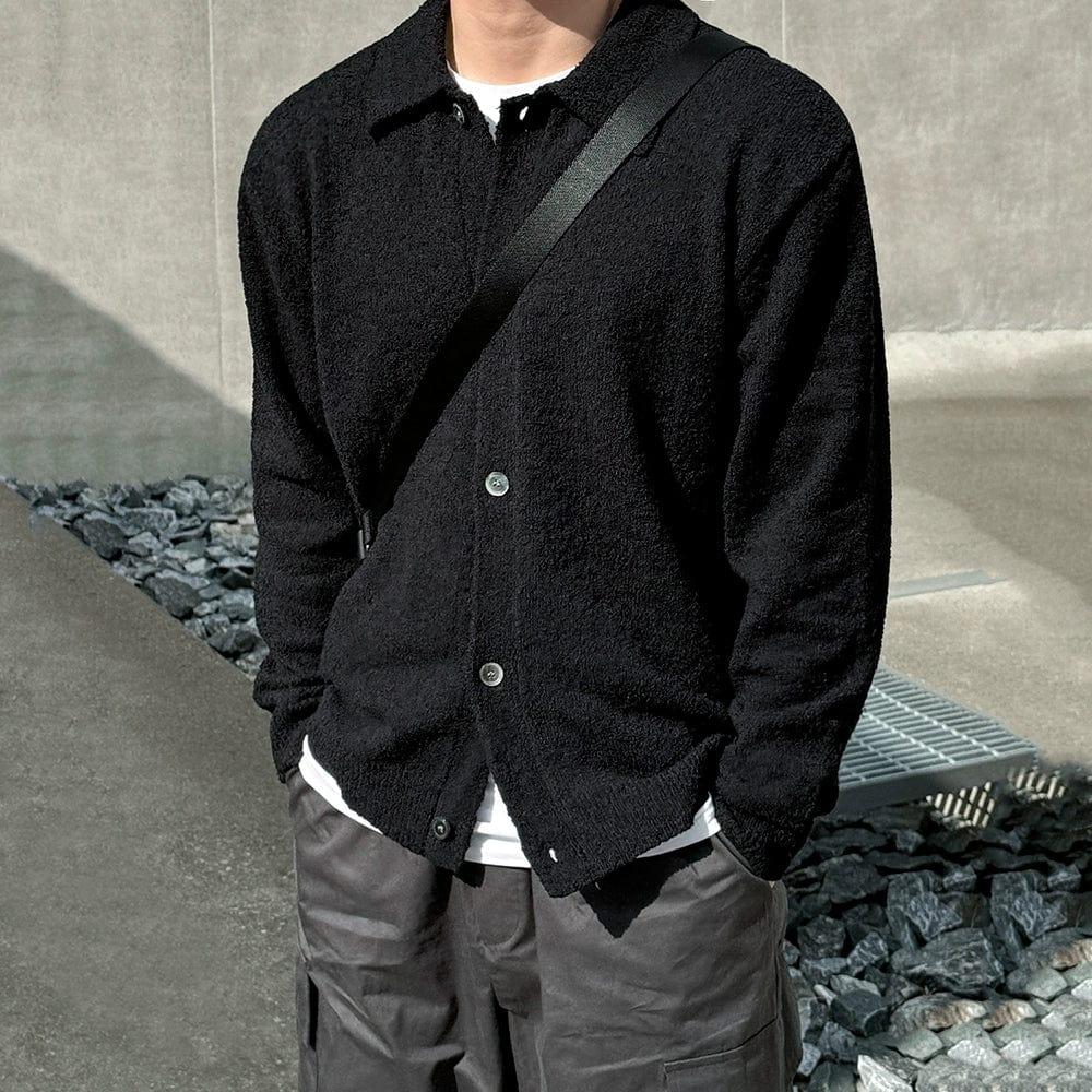 RT No. 11528 KNIT BUTTON-UP POLO SWEATER Product Image