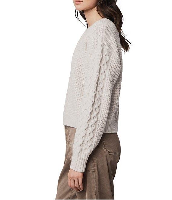 Splendid Celeste Wool Cashmere Blend Cable Knit Round Neck Long Sleeve Sweater Product Image