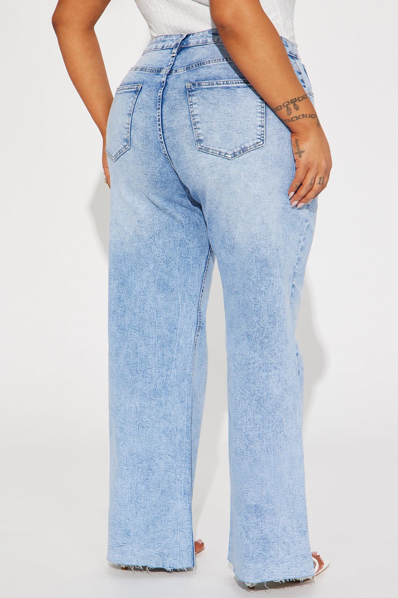 So Valid Stretch Wide Leg Jeans - Light Wash Product Image