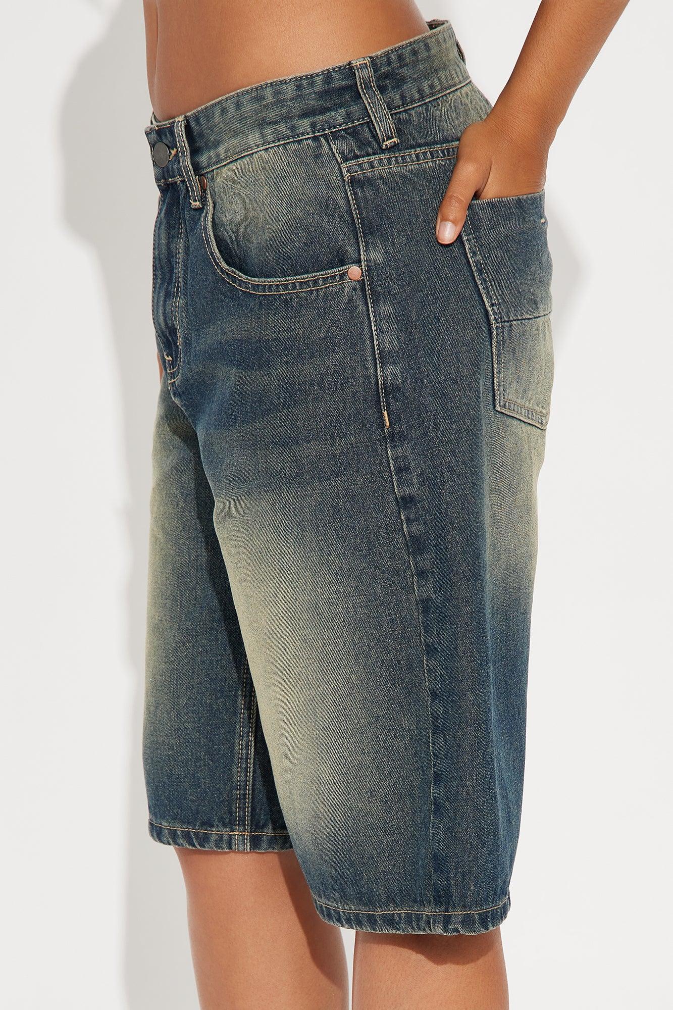 Basic Tinted Denim Jorts - Vintage Wash Female Product Image