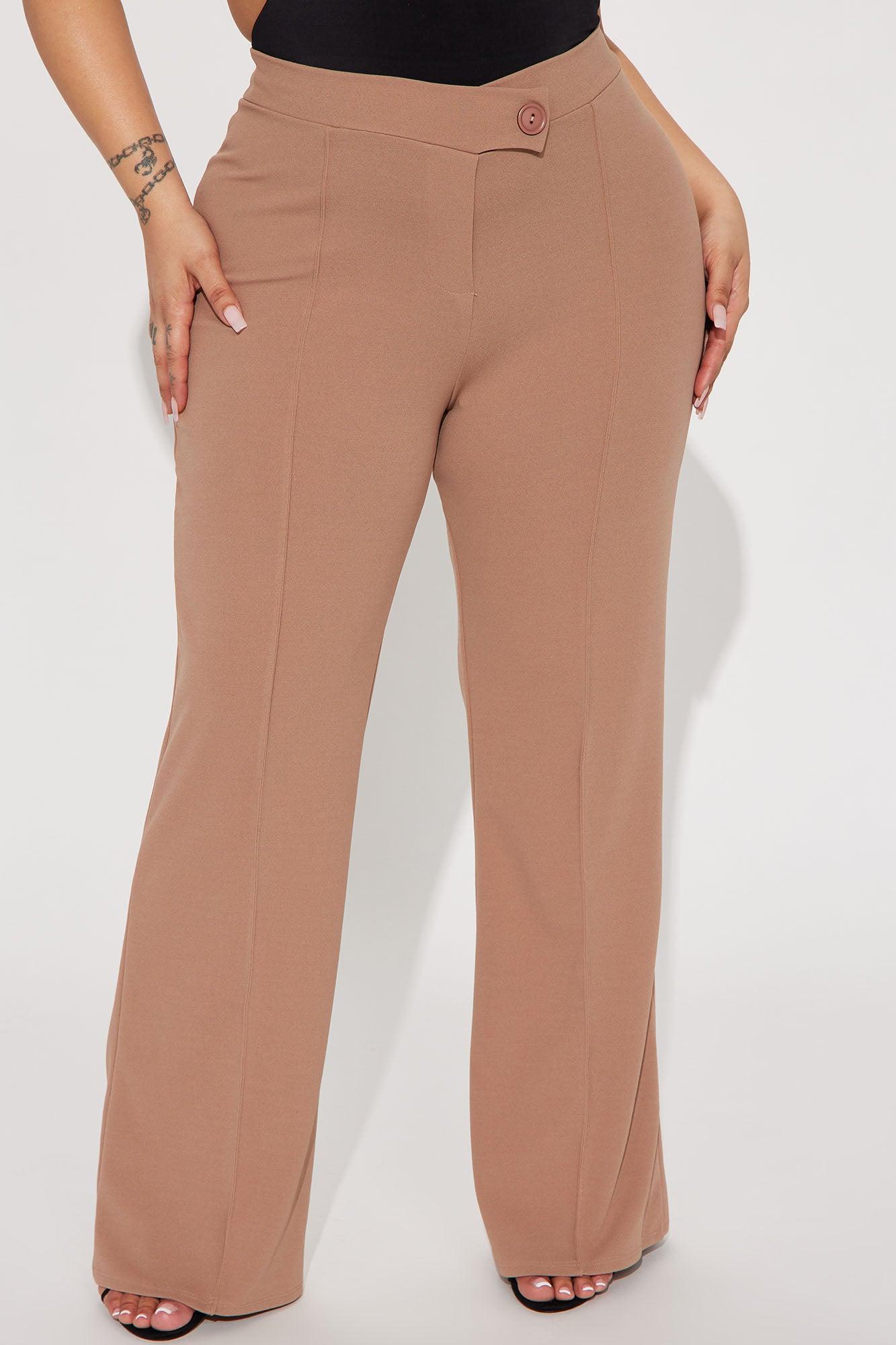Petite Call It Even Wide Leg Dress Pants - Taupe Product Image