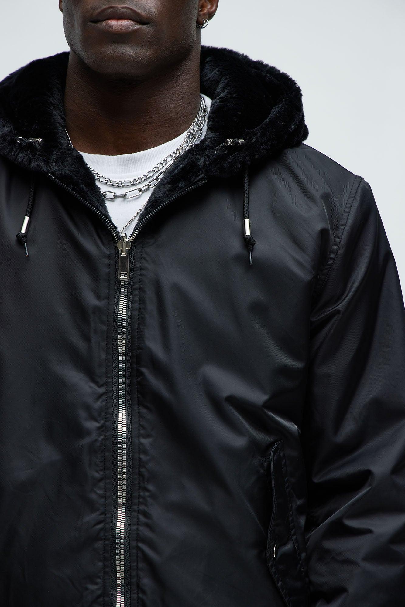 Night Out Reversible Bomber Jacket - Black Product Image