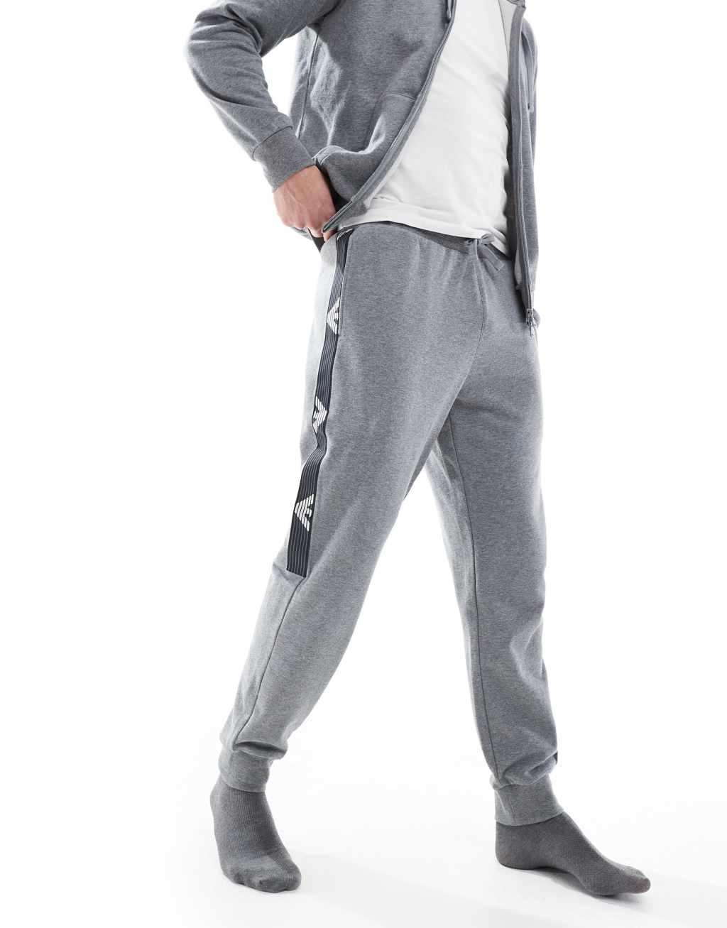 Emporio Armani Bodywear logo lounge sweatpants in heather gray - part of a set Product Image