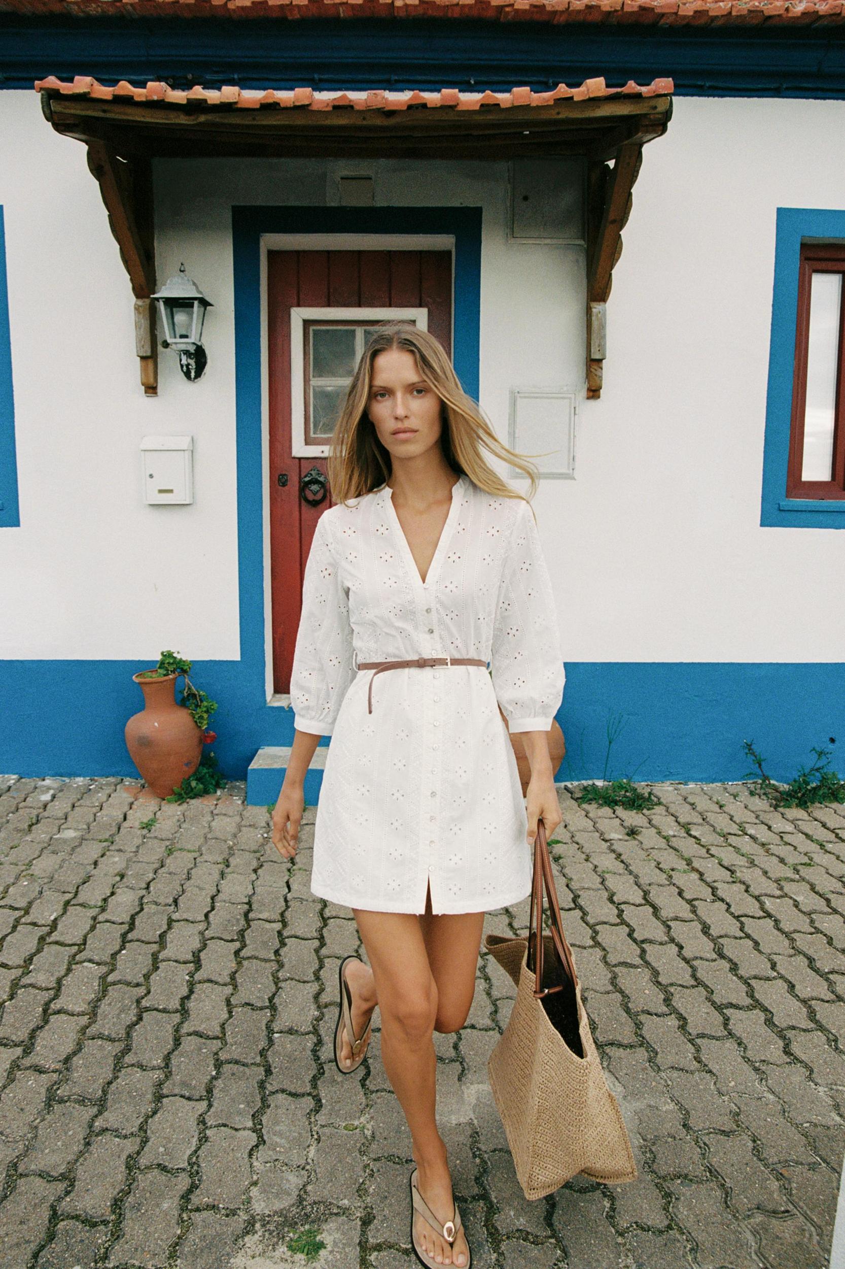 OPENWORK EMBROIDERED MINI DRESS Product Image