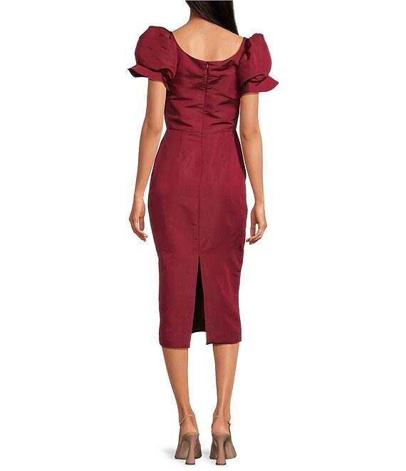 Damaris Bailey Rose Square Neck Silk Midi Dress Product Image