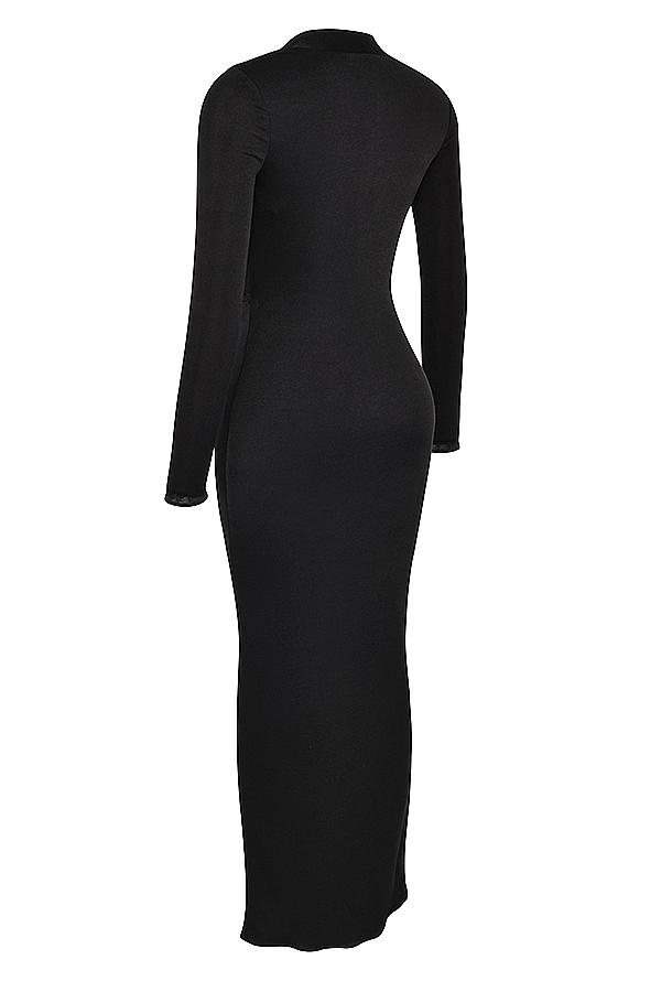 Saskia  black draped maxi dress Product Image