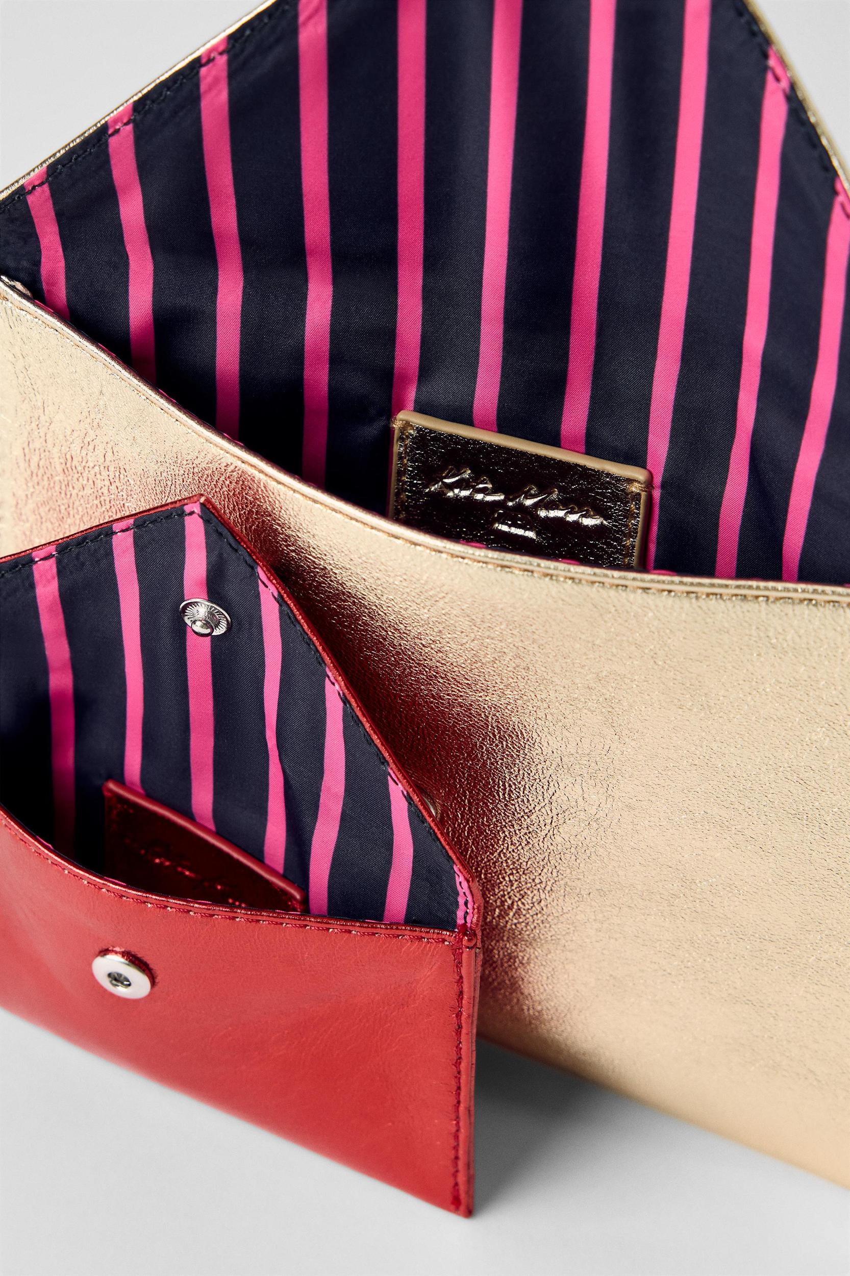 METALLIC EFFECT DOUBLE LEATHER WALLET KATE MOSS X ZARA Product Image