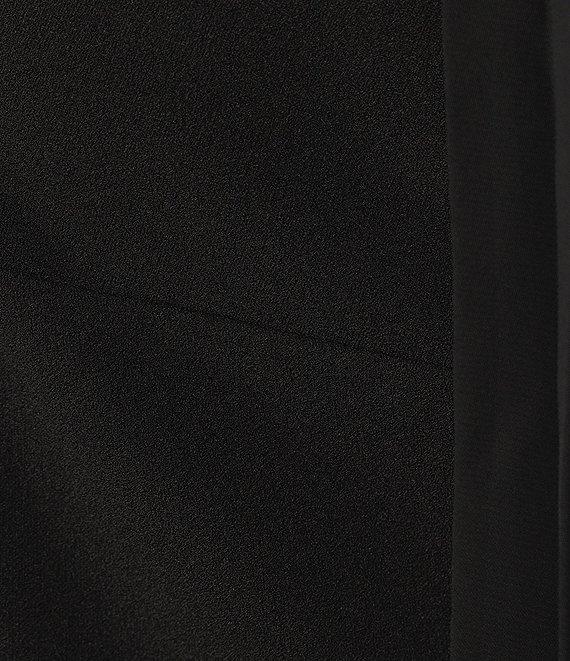 Trina Turk Celestina Crepe Knit V-Neck Long Split Sleeve Mini Dress Product Image