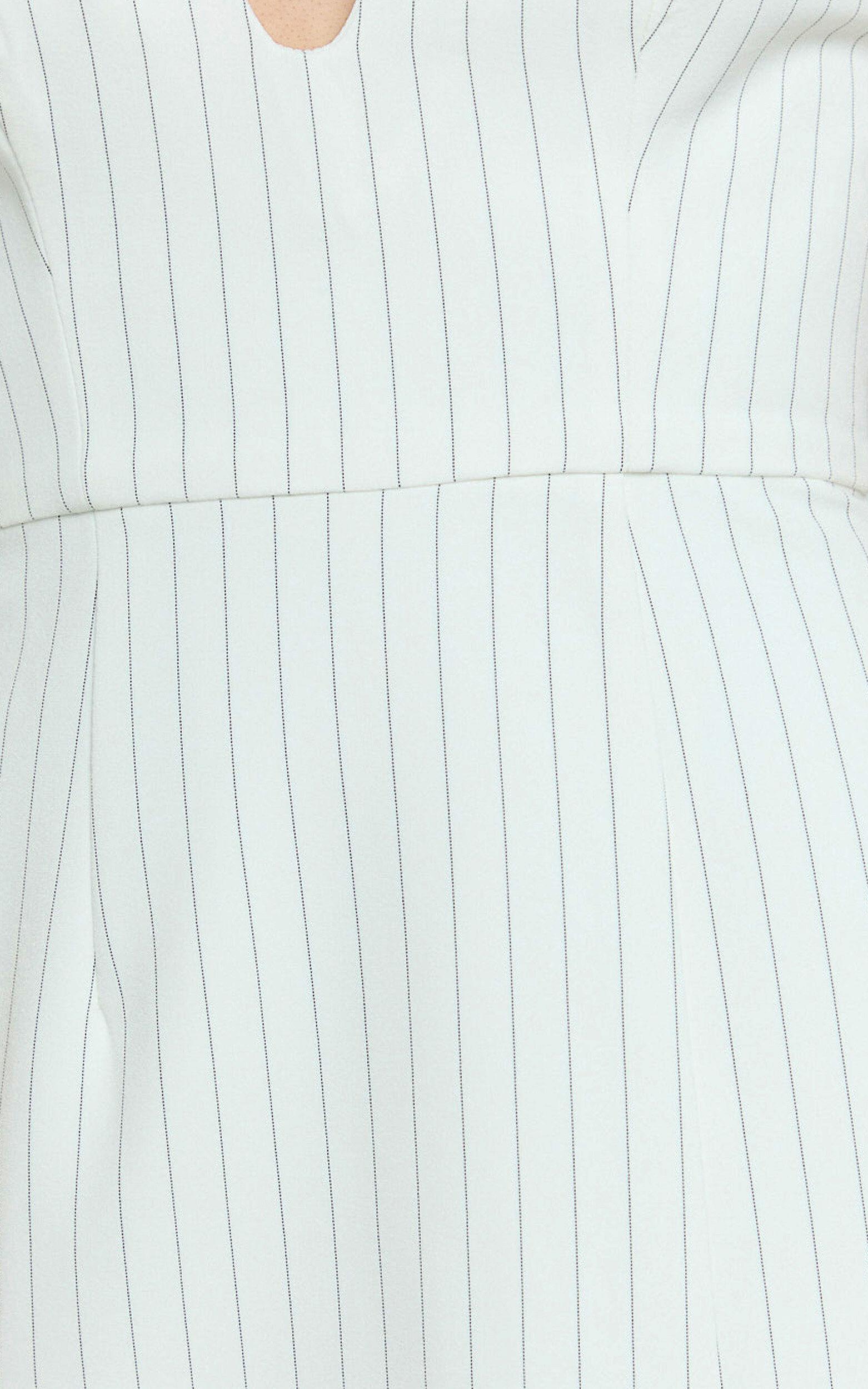 Wendy Midi Dress - Strapless Sweetheart Neckline Fitted Side Split Dress in White/Black Product Image